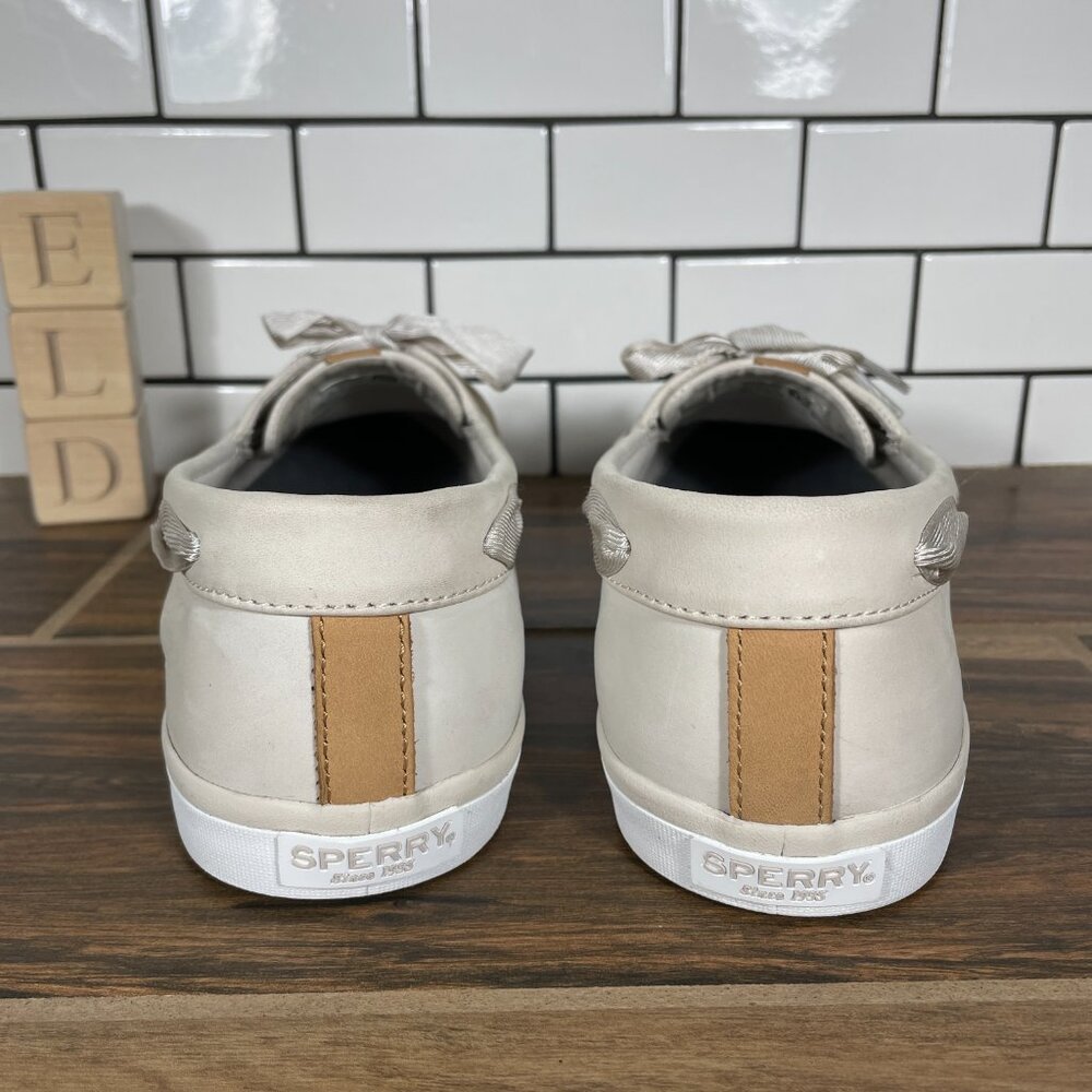 Sperry Top Sider Sailor Womens Size 12 Boat Shoes Ivory Nubuck Comfort Moc Toe - Picture 4 of 13
